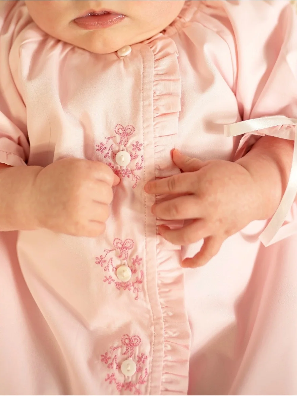 NWT THE YELLOW LAMB Pink Baby Sleep Gown - Soft Pink Infant Pajama